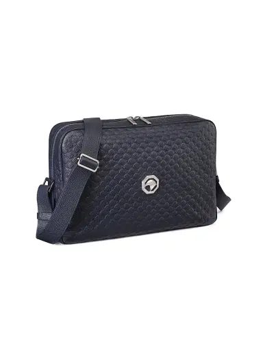 Stefano Ricci Men's Handmade Calfskin Leather Messenger Bag - Dark Blue | Thumbnail 2 Stefano Ricci Men's Handmade Calfskin Leather Messenger Bag - Dark Blue | Thumbnail 2