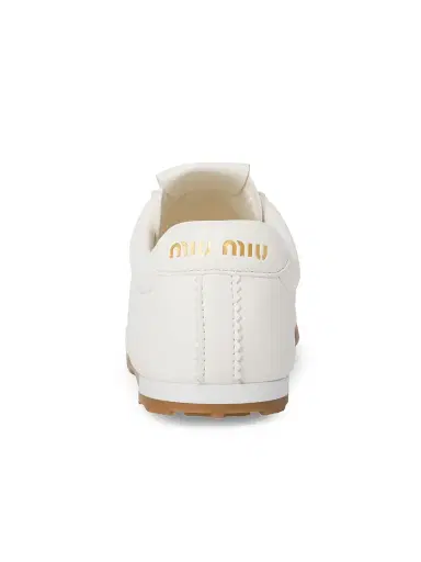 Miu Miu Women's Plume Nappa Leather Sneakers - White - Size 7 | Thumbnail 3