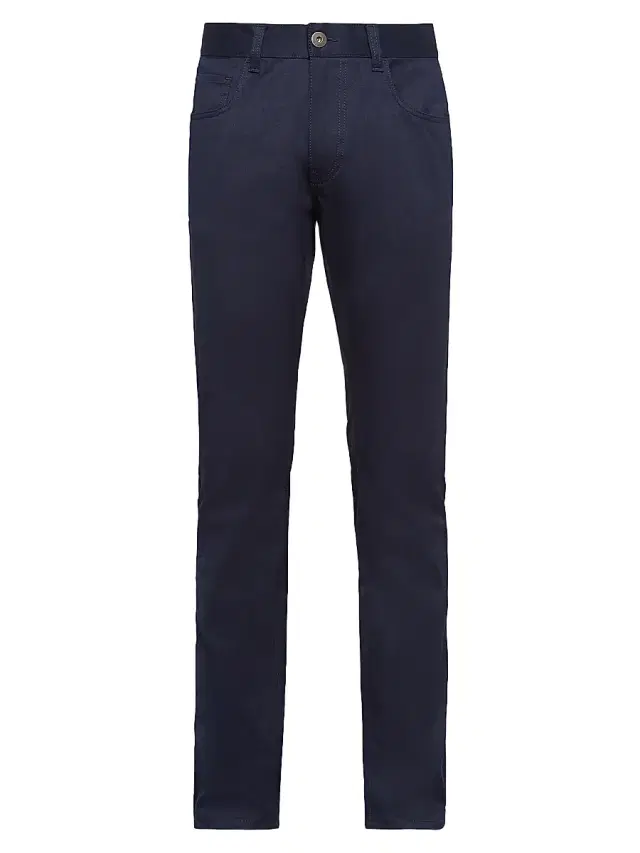 Prada Men's Five-Pocket Stretch Drill Jeans - Blue
