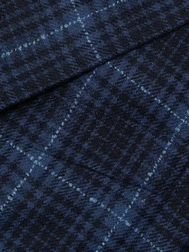 Giorgio Armani Men's Plaid Wool Single-Breasted Jacket - High Blue - Size 48 | Thumbnail 7