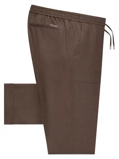 Stefano Ricci Men's Modern Tailored Sport Trousers - Brown - Size 40 | Thumbnail 1