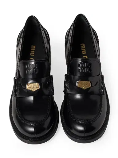 Miu Miu Women's Brushed Leather Loafers - Black - Size 10.5 | Thumbnail 3 Miu Miu Women's Brushed Leather Loafers - Black - Size 10.5 | Thumbnail 3