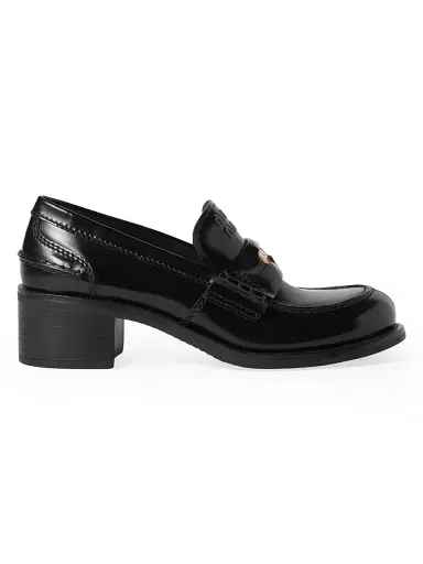 Miu Miu Women's Brushed Leather Loafers - Black - Size 10.5 | Thumbnail 1 Miu Miu Women's Brushed Leather Loafers - Black - Size 10.5 | Thumbnail 1