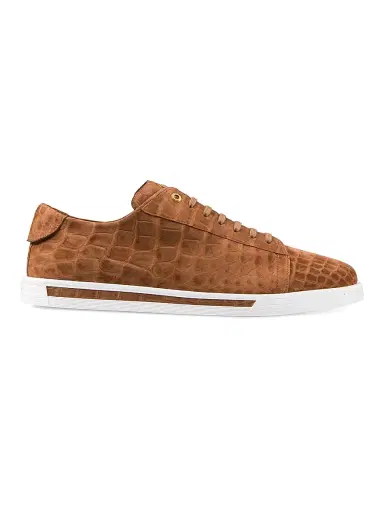 Stefano Ricci Men's Nubuck Crocodile Leather Sneakers - Brown - Size 10 | Thumbnail 1 Stefano Ricci Men's Nubuck Crocodile Leather Sneakers - Brown - Size 10 | Thumbnail 1