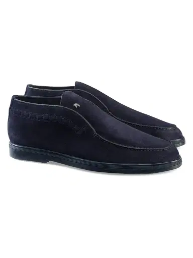 Stefano Ricci Men's Suede Slip-On Chukka Boots - Blu Ink - Size 10 | Thumbnail 2 Stefano Ricci Men's Suede Slip-On Chukka Boots - Blu Ink - Size 10 | Thumbnail 2