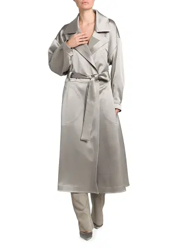 Giorgio Armani Women's Satin Oversized Trench Coat | Thumbnail 2 Giorgio Armani Women's Satin Oversized Trench Coat | Thumbnail 2
