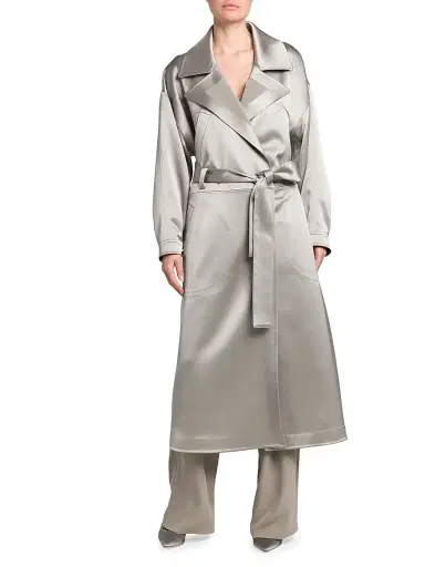 Giorgio Armani Women's Satin Oversized Trench Coat | Thumbnail 3 Giorgio Armani Women's Satin Oversized Trench Coat | Thumbnail 3