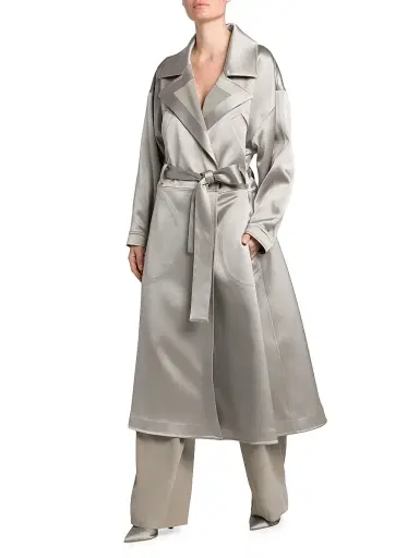 Giorgio Armani Women's Satin Oversized Trench Coat | Thumbnail 4 Giorgio Armani Women's Satin Oversized Trench Coat | Thumbnail 4