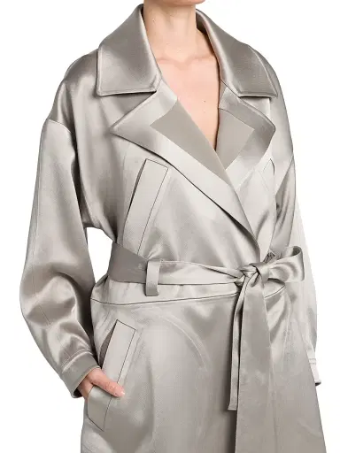 Giorgio Armani Women's Satin Oversized Trench Coat | Thumbnail 6 Giorgio Armani Women's Satin Oversized Trench Coat | Thumbnail 6