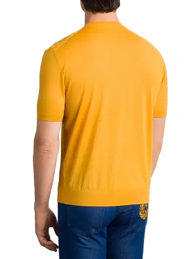 Stefano Ricci Men's Alpha Yarn Cashmere Knit Crewneck Sweater - Golden Yellow - Size 44 | Thumbnail 3