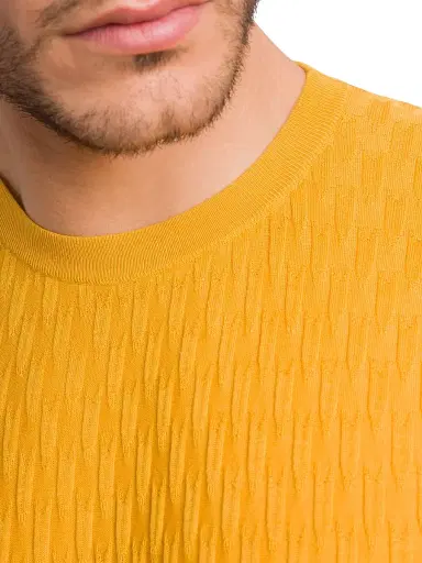 Stefano Ricci Men's Alpha Yarn Cashmere Knit Crewneck Sweater - Golden Yellow - Size 44 | Thumbnail 5