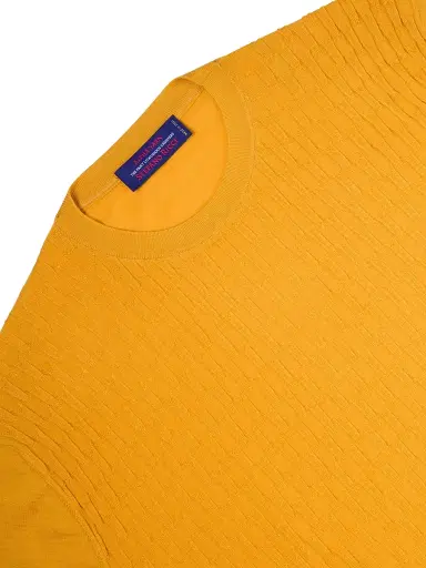 Stefano Ricci Men's Alpha Yarn Cashmere Knit Crewneck Sweater - Golden Yellow - Size 44 | Thumbnail 6