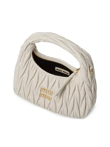 Miu Miu Women's Wander Matelassé Nappa Leather Hobo Bag | Thumbnail 5