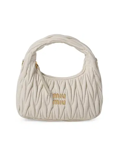 Miu Miu Women's Wander Matelassé Nappa Leather Hobo Bag | Thumbnail 1
