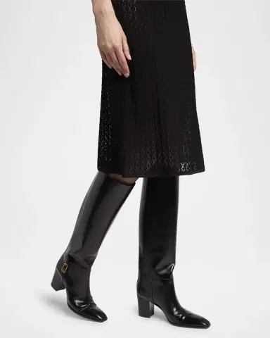Saint Laurent Julia 75 Knee-High Leather Boots | Thumbnail 3 Saint Laurent Julia 75 Knee-High Leather Boots | Thumbnail 3
