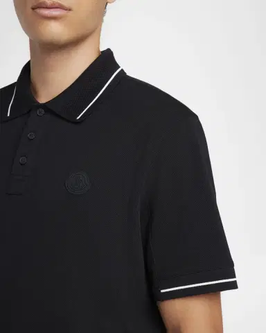 Moncler Men's Cotton Tipped Polo Shirt | Thumbnail 5 Moncler Men's Cotton Tipped Polo Shirt | Thumbnail 5