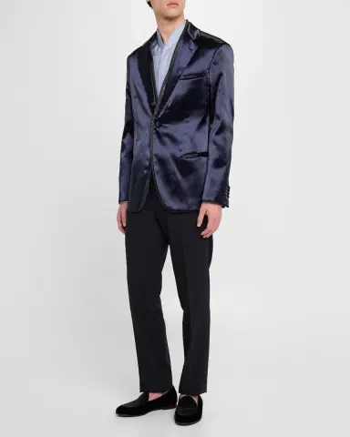 Giorgio Armani Men's Soho Rhinestone-Trim Tuxedo Jacket | Thumbnail 2 Giorgio Armani Men's Soho Rhinestone-Trim Tuxedo Jacket | Thumbnail 2