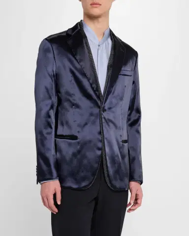 Giorgio Armani Men's Soho Rhinestone-Trim Tuxedo Jacket | Thumbnail 4 Giorgio Armani Men's Soho Rhinestone-Trim Tuxedo Jacket | Thumbnail 4