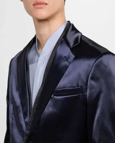Giorgio Armani Men's Soho Rhinestone-Trim Tuxedo Jacket | Thumbnail 5 Giorgio Armani Men's Soho Rhinestone-Trim Tuxedo Jacket | Thumbnail 5
