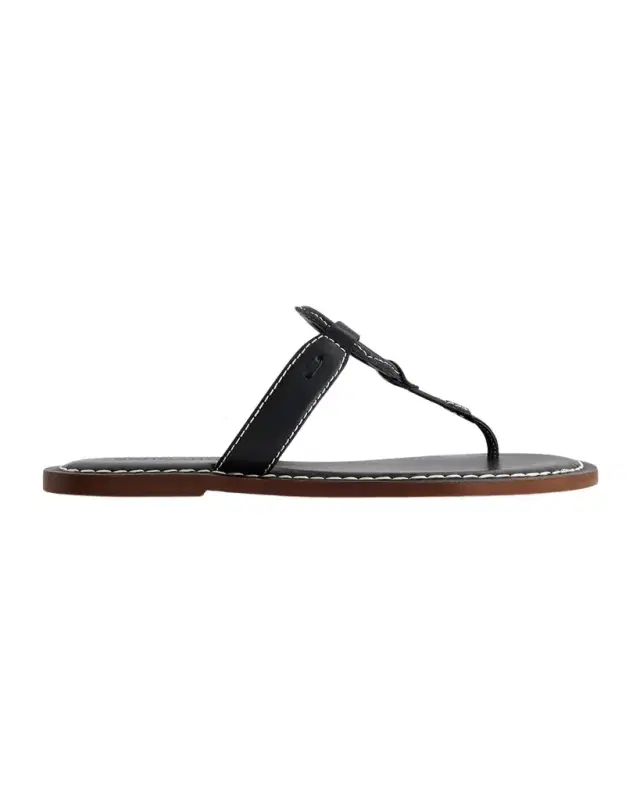 Bernardo Matrix Leather Flat Thong Sandals