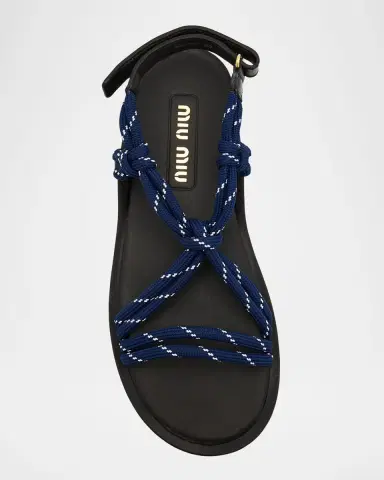 Miu Miu Nastro Cross Rope Grip-Strap Sandals | Thumbnail 6 Miu Miu Nastro Cross Rope Grip-Strap Sandals | Thumbnail 6