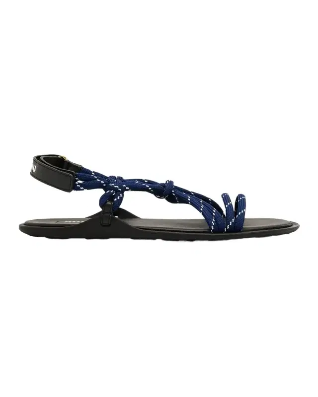 Miu Miu Nastro Cross Rope Grip-Strap Sandals