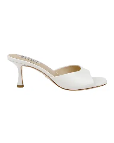 Badgley Mischka Draya Leather Kitten-Heel Mules | Thumbnail 1