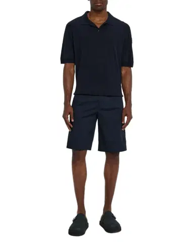 Moncler Men's Silk and Linen Knit Polo Shirt | Thumbnail 1