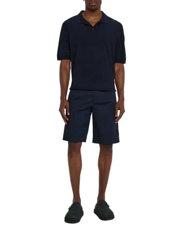 Moncler Men 's Silk and Linen Knit Polo Shirt