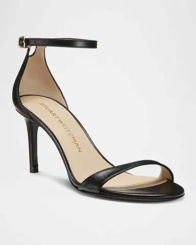 Stuart Weitzman Nudist Leather Ankle-Strap Sandals | Thumbnail 2