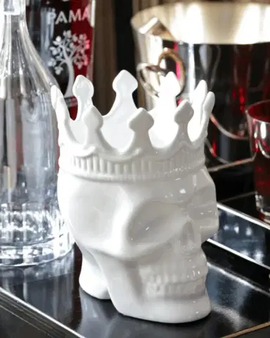 Thompson Ferrier White Louise Skull Candle, 23.3 oz. - Rose de Vents Scent | Thumbnail 2 Thompson Ferrier White Louise Skull Candle, 23.3 oz. - Rose de Vents Scent | Thumbnail 2