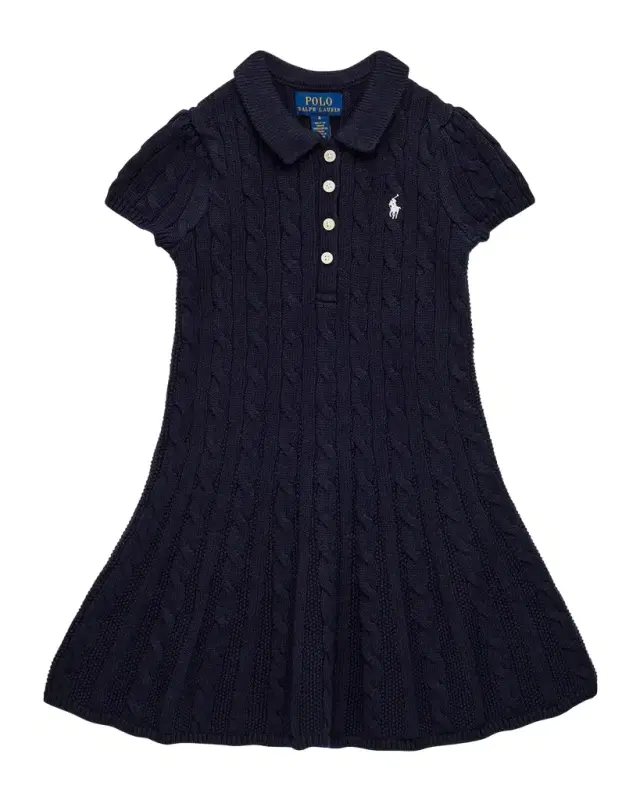 Girl 's Cable Knit Sweater Dress, Size 2-6X