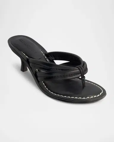 Bernardo Miami Kitten-Heel Leather Mule Sandals | Thumbnail 2 Bernardo Miami Kitten-Heel Leather Mule Sandals | Thumbnail 2