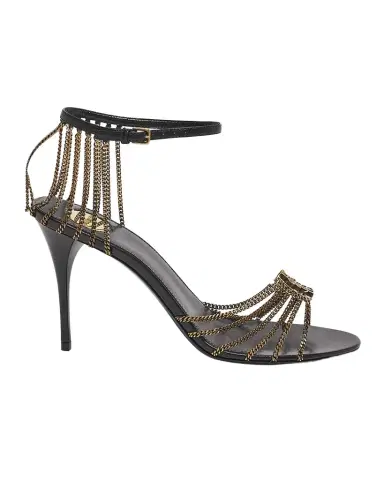 Saint Laurent Babylone Strappy Chain YSL Stiletto Sandals | Thumbnail 1