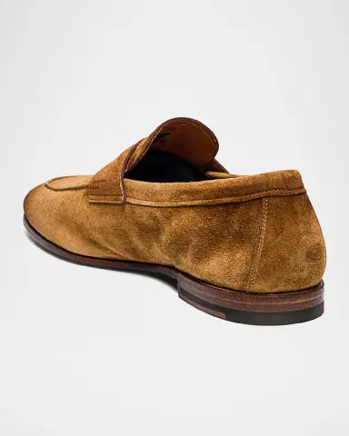 Santoni Men's Carlos Suede Penny Loafers | Thumbnail 3
