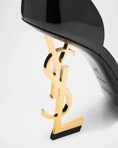Saint Laurent 110mm Opyum YSL Patent Leather Sandals with Golden Hardware | Thumbnail 5