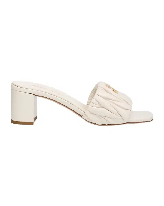 Miu Miu Quilted Leather Mule Sandals
