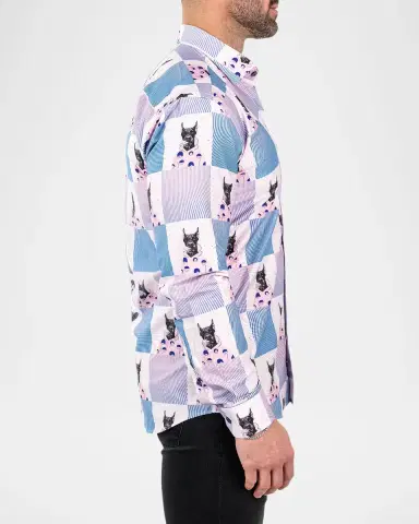 Maceoo Men's Fibonacci Snoop Check Sport Shirt | Thumbnail 5