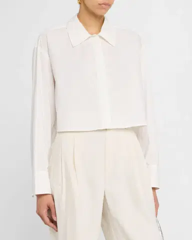 A.L.C. Maude Cropped Button-Front Top | Thumbnail 4