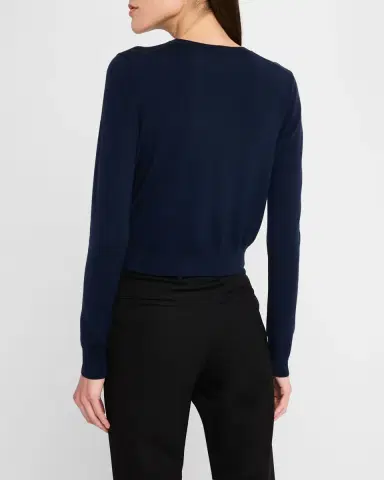 Carolina Herrera Crew-Neck Wool Cardigan | Thumbnail 3 Carolina Herrera Crew-Neck Wool Cardigan | Thumbnail 3