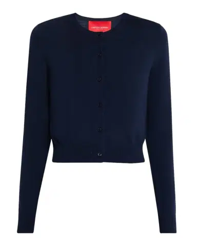 Carolina Herrera Crew-Neck Wool Cardigan | Thumbnail 1 Carolina Herrera Crew-Neck Wool Cardigan | Thumbnail 1