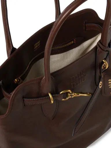 Miu Miu Women's Aventure Nappa Leather Shoulder Bag - Dark Brown | Thumbnail 6