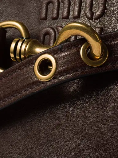 Miu Miu Women's Aventure Nappa Leather Shoulder Bag - Dark Brown | Thumbnail 7