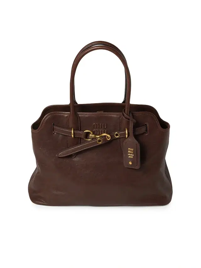 Miu Miu Women's Aventure Nappa Leather Shoulder Bag - Dark Brown