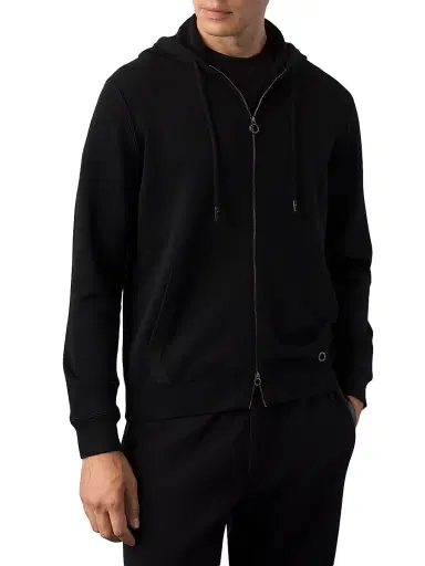 Stefano Ricci Men's Alpha Yarn Cashmere Jogging Blouson Sweater - Black | Thumbnail 2 Stefano Ricci Men's Alpha Yarn Cashmere Jogging Blouson Sweater - Black | Thumbnail 2