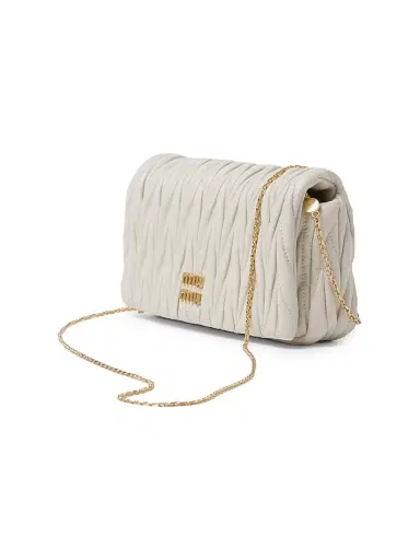 Miu Miu Women's Matelassé Nappa Leather Mini Shoulder Bag - White | Thumbnail 3