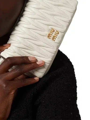 Miu Miu Women's Matelassé Nappa Leather Mini Shoulder Bag - White | Thumbnail 7