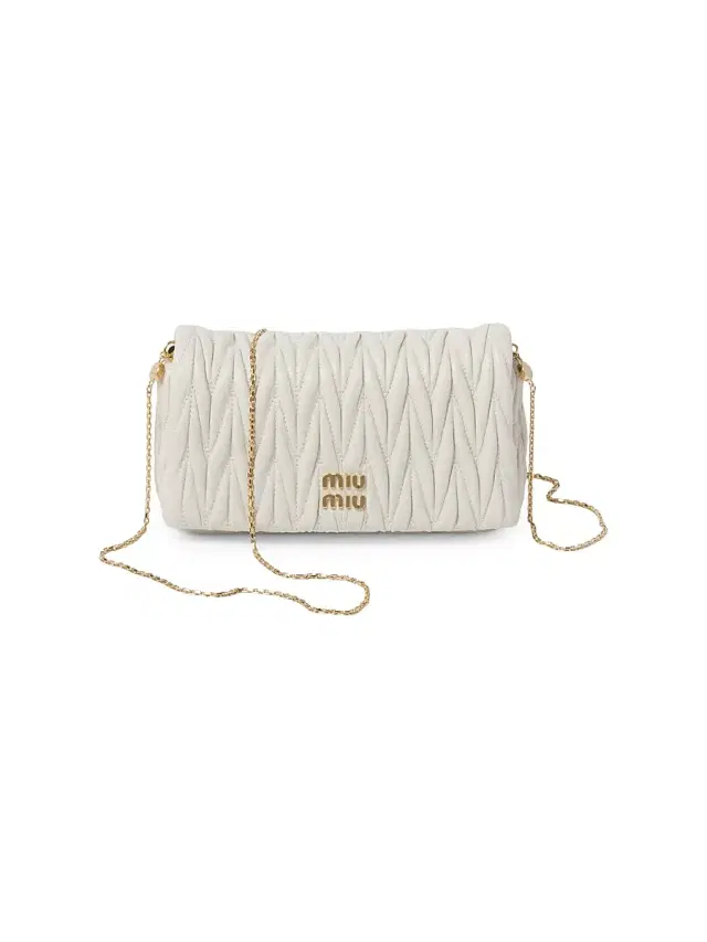 Women's Matelassé Nappa Leather Mini Shoulder Bag - White