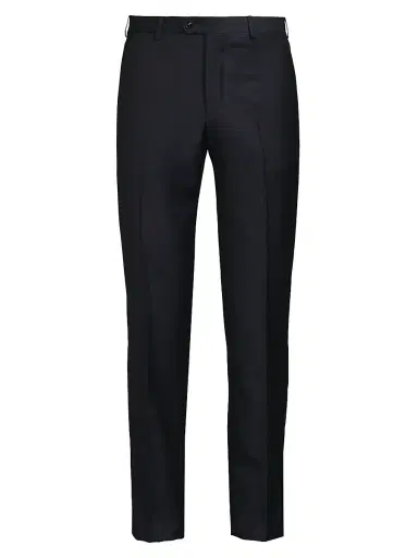 Giorgio Armani Men's Crease-Front Virgin Wool Trousers - Navy | Thumbnail 1 Giorgio Armani Men's Crease-Front Virgin Wool Trousers - Navy | Thumbnail 1