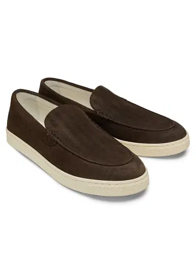 Brunello Cucinelli Men's Leather Slip-On Loafers | Thumbnail 2